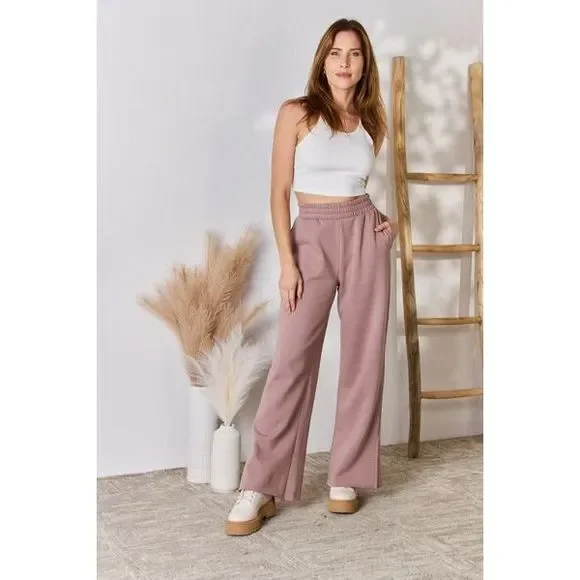 RISEN High Waist Slit Wide Leg pants - Picture 4 of 7